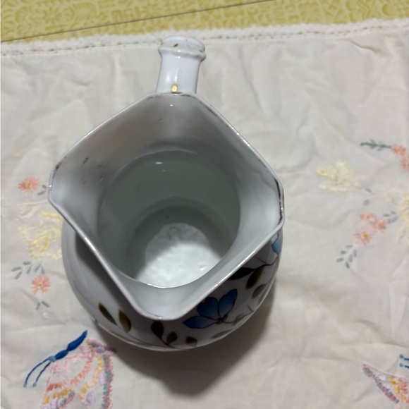 Vintage Floral Ceramic Pitcher with Pink and Blue Design - Picture 5 of 9